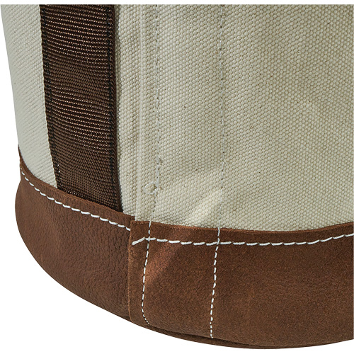Leather-Bottom Bucket, 17" H, Canvas, White St. Lawrence Industrial & Safety Supply