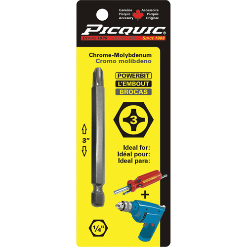 Embout, Phillips, Embout #3, Prise 1/4", Longueur 3" St. Lawrence Industrial & Safety Supply