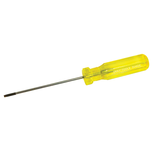 Electrician's Slotted Screwdriver, 1/8" Tip, Round, 7-1/4" L, Plastic Handle St. Lawrence Industrial & Safety Supply