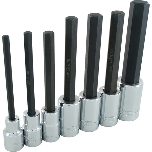 Extra Long Hex Head  Socket Set, Hex, 1/2" Drive, 7 Pcs St. Lawrence Industrial & Safety Supply