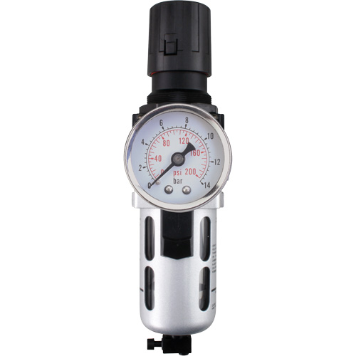 Filtre/r&eacute;gulateur d'air modulaire (manom&egrave;tre compris), 1/2" NPT, 145 PSI, Capacit&eacute; de 1,5 oz liq. St. Lawrence Industrial & Safety Supply
