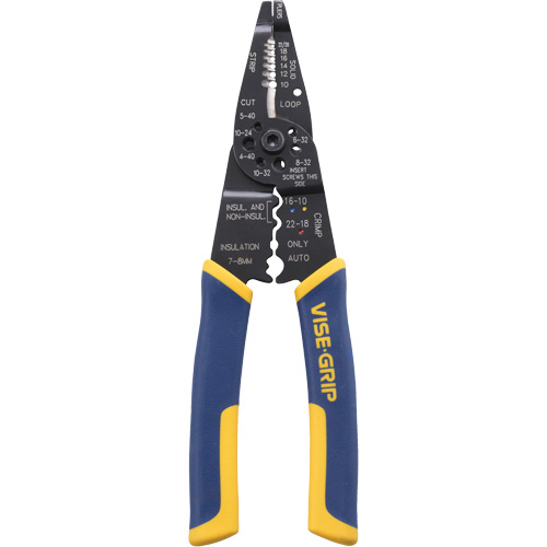 Outil polyvalent &agrave; d&eacute;nuder/sertir/couper les fils, 8-1/2" lo, 10 - 22 AWG St. Lawrence Industrial & Safety Supply