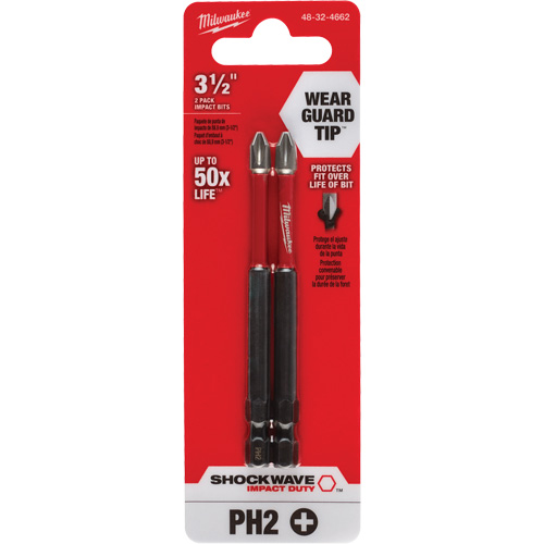 Shockwave Impact Duty Screwdriver Bit, Phillips, #2 Tip, 1/4" Drive Size, 3-1/2" Length St. Lawrence Industrial & Safety Supply