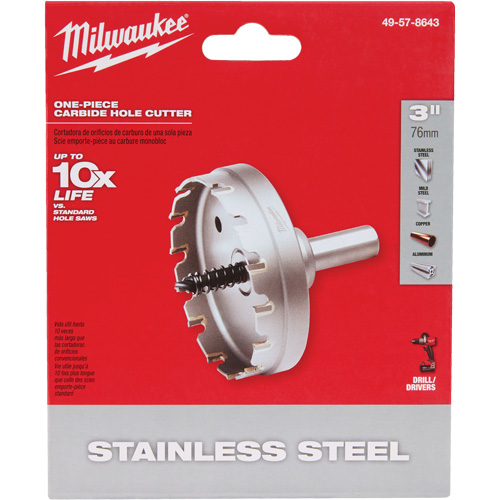 One-Piece Carbide Hole Cutters, 3", 3/16" Depth of Cut St. Lawrence Industrial & Safety Supply