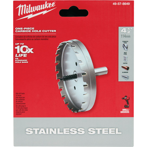 Scies-cloches au carbure monobloc, 4-1/2", Profondeur de la coupe de 3/16" St. Lawrence Industrial & Safety Supply