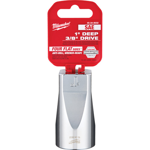 SAE Socket with Four Flat Sides, 1", 3/8" Drive, 6 Points, Deep St. Lawrence Industrial & Safety Supply