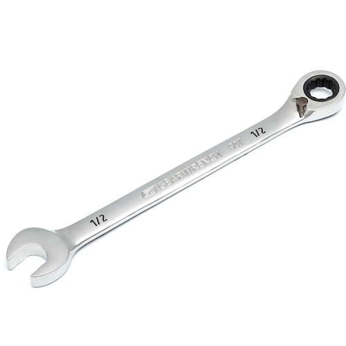 90-Tooth Reversible Ratcheting Wrench, 12 Point, 1/2", Chrome/Polished Finish St. Lawrence Industrial & Safety Supply