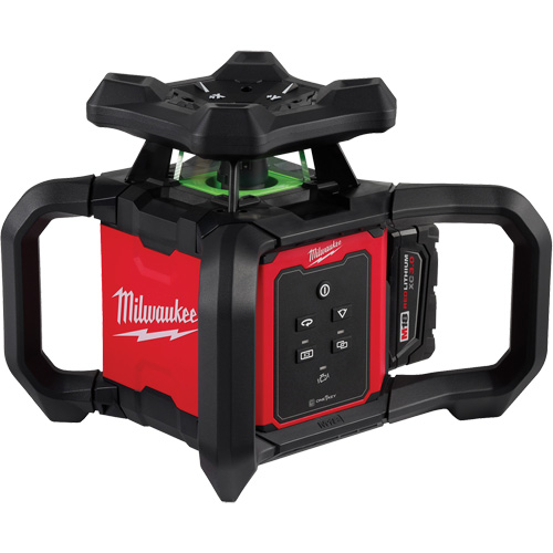 Ensemble de niveau rotatif au laser int&eacute;rieur vert M18 avec t&eacute;l&eacute;commande/r&eacute;cepteur & support mural, 1000' (304,8 m) St. Lawrence Industrial & Safety Supply