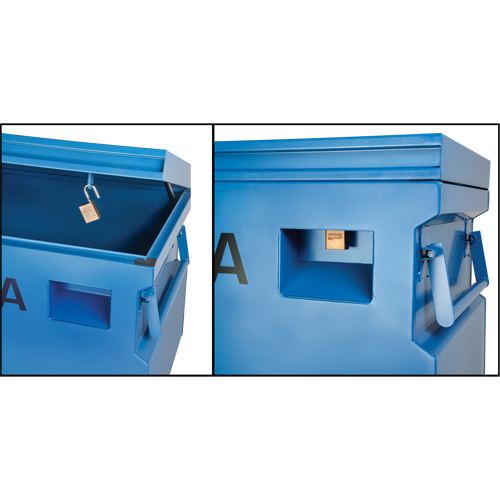Coffre &agrave; outils de chantier, 60" x 24" x 27-1/2", Acier, Bleu St. Lawrence Industrial & Safety Supply