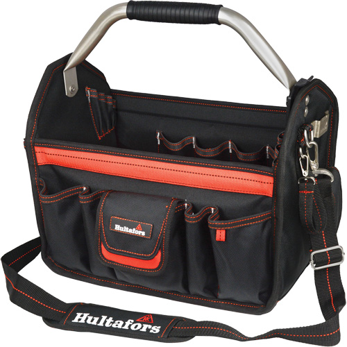 Porte-outils de 14" &agrave; dessus ouvert, Polyester balistique, Noir/Rouge St. Lawrence Industrial & Safety Supply
