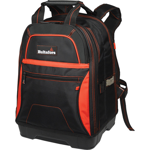 Sac &agrave; dos &agrave; outils &agrave; base moul&eacute;e, Noir/Rouge, Balistique/Polyester St. Lawrence Industrial & Safety Supply