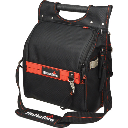Pochette porte-outils pour &eacute;lectricien professionnel &agrave; fermeture &agrave; glissi&egrave;re, Polyester balistique, 19 pochettes, Noir/Rouge St. Lawrence Industrial & Safety Supply
