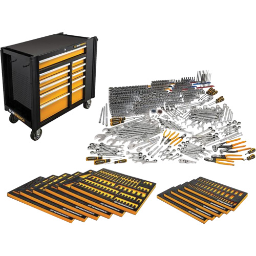Ensemble d'outils manuels pour maître m&eacute;canicien & poste de travail mobile, 614 morceaux St. Lawrence Industrial & Safety Supply
