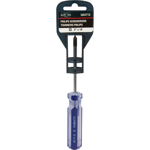 Blue Transparent Striped Philips Screwdriver, #1, Plastic Handle St. Lawrence Industrial & Safety Supply