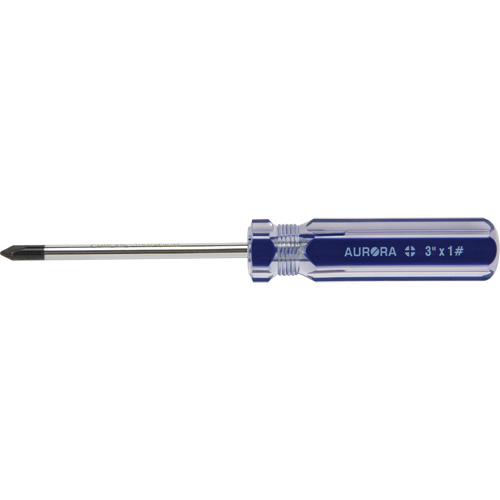 Blue Transparent Striped Philips Screwdriver, #1, Plastic Handle St. Lawrence Industrial & Safety Supply