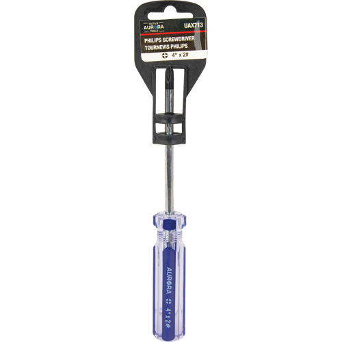 Blue Transparent Striped Philips Screwdriver, #2, Plastic Handle St. Lawrence Industrial & Safety Supply