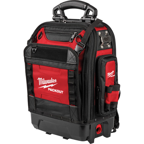 Sac &agrave; dos structur&eacute; PackOut, 9-1/2" lo x 18" la, Noir/Rouge, Polyester St. Lawrence Industrial & Safety Supply