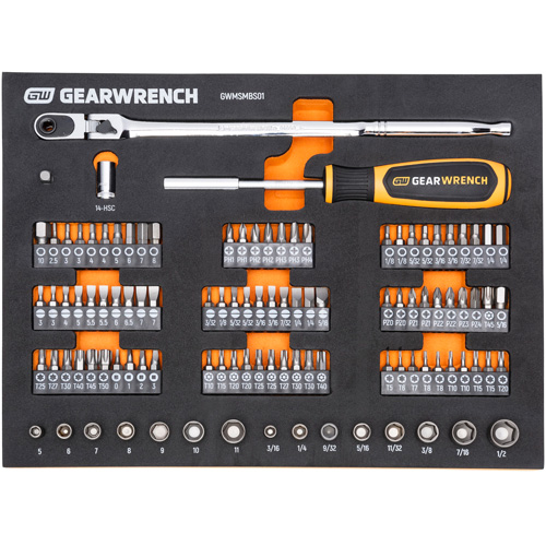 Slim Head Mechanics Tool Set in Foam Storage Tray St. Lawrence Industrial & Safety Supply