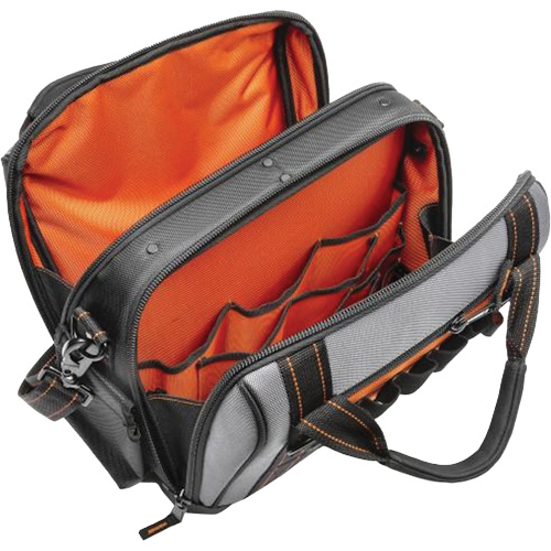 14" Tradesman Closed Top Tool Bag, Polyester, 32 Pockets, Black/Grey St. Lawrence Industrial & Safety Supply