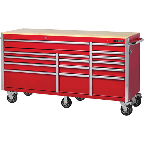 PRC7215 Armoire roulante de s&eacute;rie Pro, 15 tiroirs, 72" la x 24" p x Rouge St. Lawrence Industrial & Safety Supply