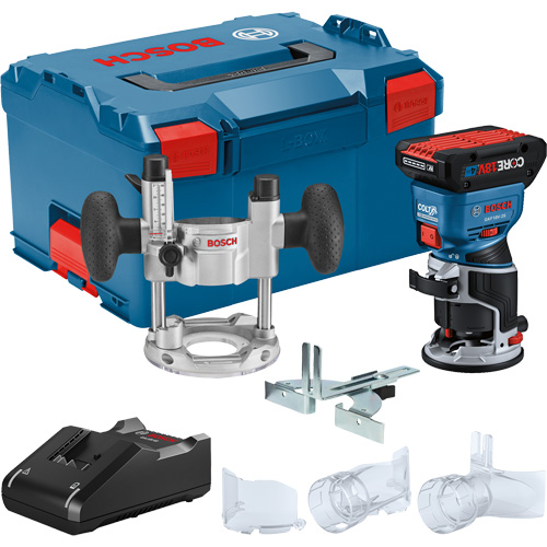 Brushless Colt Palm Router Kit with CORE18V&reg; 4 Ah Advanced Power Battery & Plunge Base St. Lawrence Industrial & Safety Supply