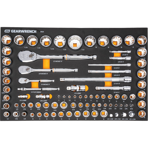 Mechanics Tool Set in Modular Foam Trays with Storage Unit, 194 Pieces St. Lawrence Industrial & Safety Supply