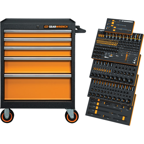 Jeu d'outils de m&eacute;canicien dans des plateaux modulaires en mousse avec conteneur de rangement, 247 morceaux St. Lawrence Industrial & Safety Supply