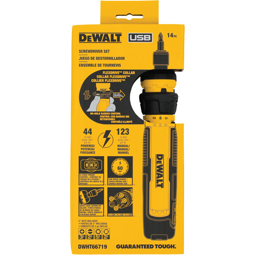 14-Piece Cordless Screwdriver Set with FLEXDRIVE Control, 4 V, 44 in-lbs/5 Nm Max. Torque St. Lawrence Industrial & Safety Supply