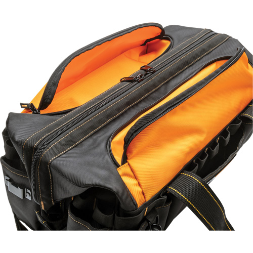 Professional 20" Tool Bag, Nylon, 33 Pockets, Black/Orange St. Lawrence Industrial & Safety Supply