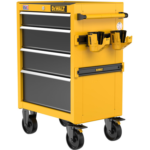 Coffre &agrave; outil roulant robuste, 4 tiroirs, 26" la x Jaune St. Lawrence Industrial & Safety Supply