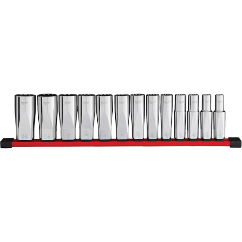 12-Point Deep Well SAE Socket Set, 13 Pcs, 1/2" Drive Size, Deep St. Lawrence Industrial & Safety Supply