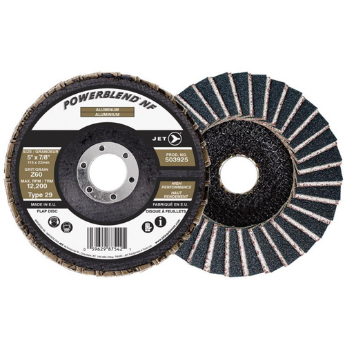 Disque &agrave; lamelles POWERBLEND NF, 5" x 7/8", Type 29, Grain Z60, Alumine de zirconium St. Lawrence Industrial & Safety Supply