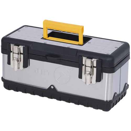 Coffre &agrave; outils portatif en acier inoxydable JPSTB-15, 6-1/4" P x 15" la x 7" h, Noir/Argent St. Lawrence Industrial & Safety Supply
