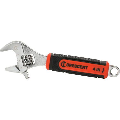 Adjustable Wrench with Quick-Fit Jaw, 4" L, 9/16"/14 mm Max Width, Chrome St. Lawrence Industrial & Safety Supply