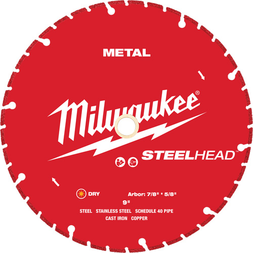 Lame de coupe diamant&eacute;e STEELHEAD, 9", Pour M&eacute;tal St. Lawrence Industrial & Safety Supply