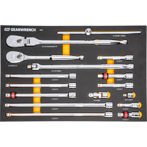 1/2" 90-Tooth Ratchet & Drive Tool Set with Foam Storage Tray St. Lawrence Industrial & Safety Supply