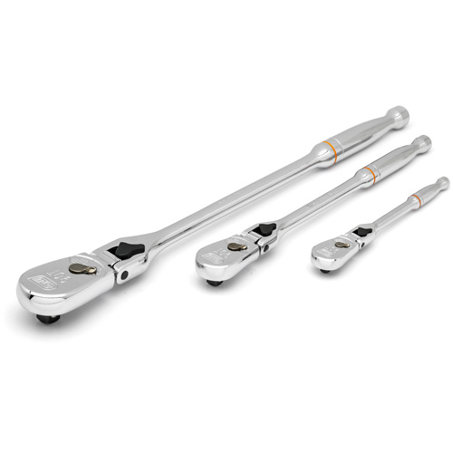 1/4", 3/8" & 1/2" Drive 90-Tooth Locking  Teardrop Ratchet Set St. Lawrence Industrial & Safety Supply