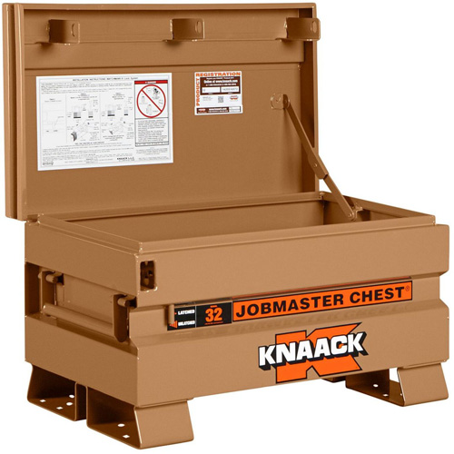 Coffre de chantier mod&egrave;le 32 avec cadenas, 32" x 19" x 19", Acier, Havane St. Lawrence Industrial & Safety Supply