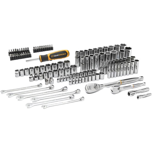 Jeu d'outils manuels pour m&eacute;canicien 90T SAE/m&eacute;trique avec prises 1/4" & 3/8" St. Lawrence Industrial & Safety Supply