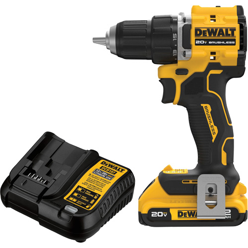 Ensemble visseuse-perceuse sans fil et sans balai ATOMIC COMPACT SERIES, Lithium-ion, 20 V, Mandrin 1/2" St. Lawrence Industrial & Safety Supply