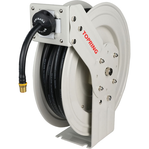 MAXREEL Single-Arm Automatic Rewind L Hose Reel with Rubber Hose, Air, 3/8" x 50', Single Hose, 250 PSI St. Lawrence Industrial & Safety Supply