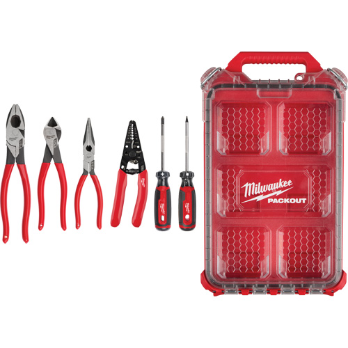 Ensemble de pinces &agrave; prise gain&eacute;e, pince &agrave; d&eacute;nuder et tournevis &agrave; prise coussin&eacute;e avec organisateur PACKOUT St. Lawrence Industrial & Safety Supply