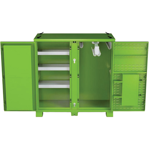 Armoire ventil&eacute;e pour le rangement d'&eacute;PI sur place, Acier, Vert lime haute visibilit&eacute; St. Lawrence Industrial & Safety Supply