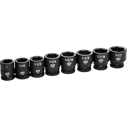 6-Point SAE Socket Set, 8 Pcs, Impact, 3/4" Drive Size St. Lawrence Industrial & Safety Supply