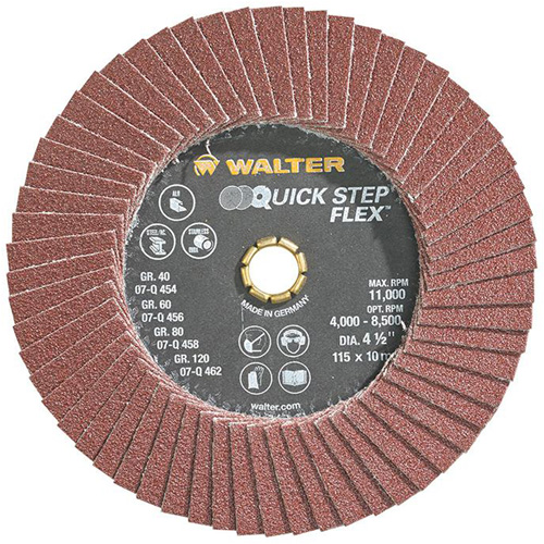 QUICK-STEP FLEX Flap Disc, 4-1/2" x Type 29, 80 Grit, Aluminum Oxide St. Lawrence Industrial & Safety Supply