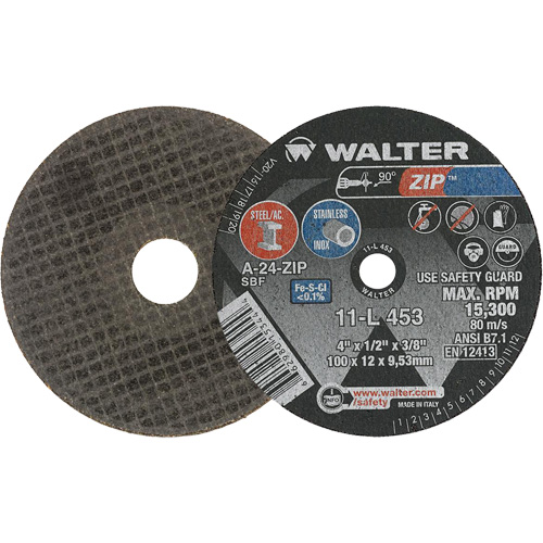 Zip Cut-Off Wheel, 4" x 1/2", 3/8" Arbor, Type 1 St. Lawrence Industrial & Safety Supply