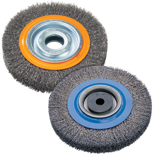 Brosse rotative, 8" dia., Fils 0,118", Arbre 1-1/4" St. Lawrence Industrial & Safety Supply