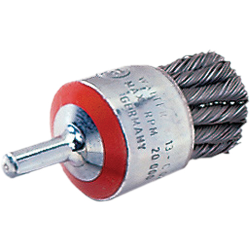 Brosse mont&eacute;e &agrave; fils nou&eacute;s, 1-1/8" dia., dia. Des fils 0,02", Tige 1/4" St. Lawrence Industrial & Safety Supply