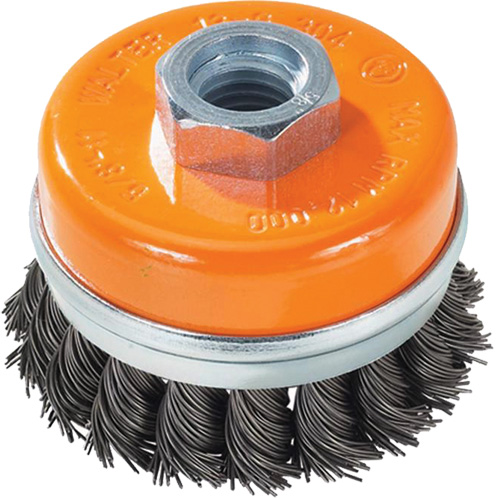 Brosse boisseau &agrave; fils nou&eacute;s avec anneau, 3" dia. x 5/8"-11 arbre St. Lawrence Industrial & Safety Supply