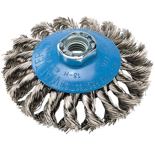 Knot-Twisted Wire Saucer Cup Brush, 6" Dia. x 5/8"-11 Arbor St. Lawrence Industrial & Safety Supply